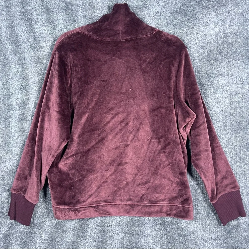 Athleta Women’s Large Double Cozy Karma Funnel Neck Plush Sweater Burgundy Mauve